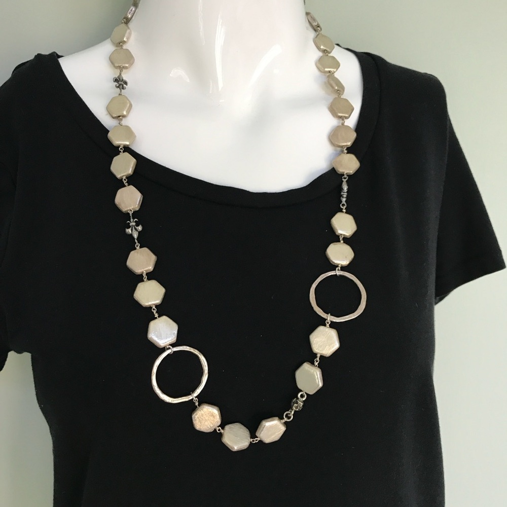 Safia Day silver disc necklace